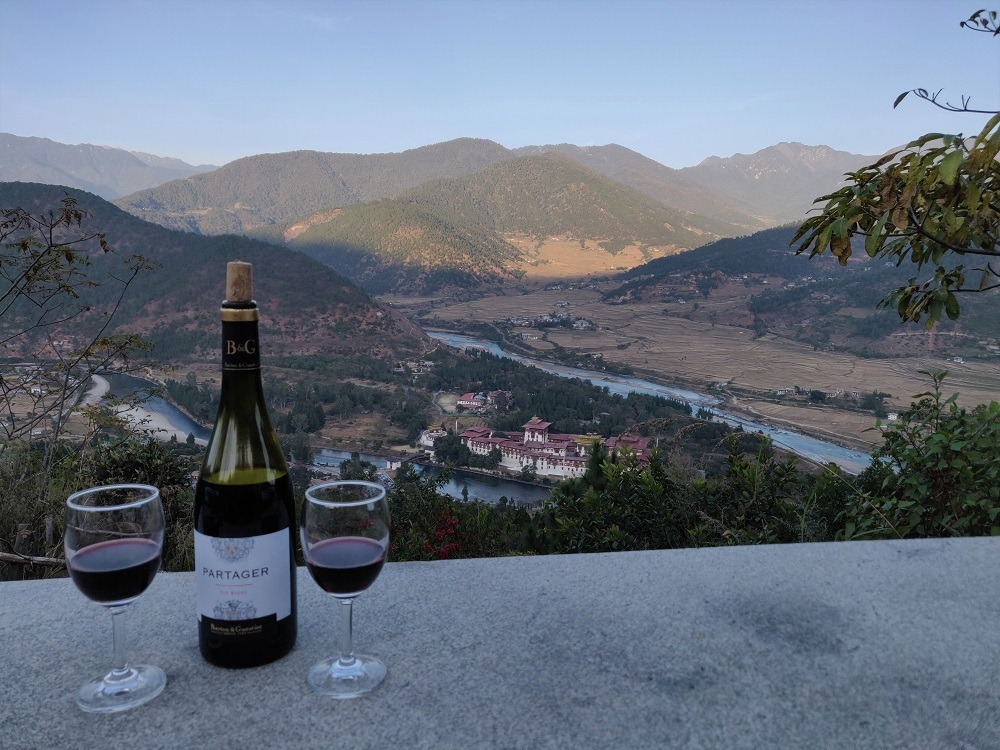 Punakha Dzong view from hotel