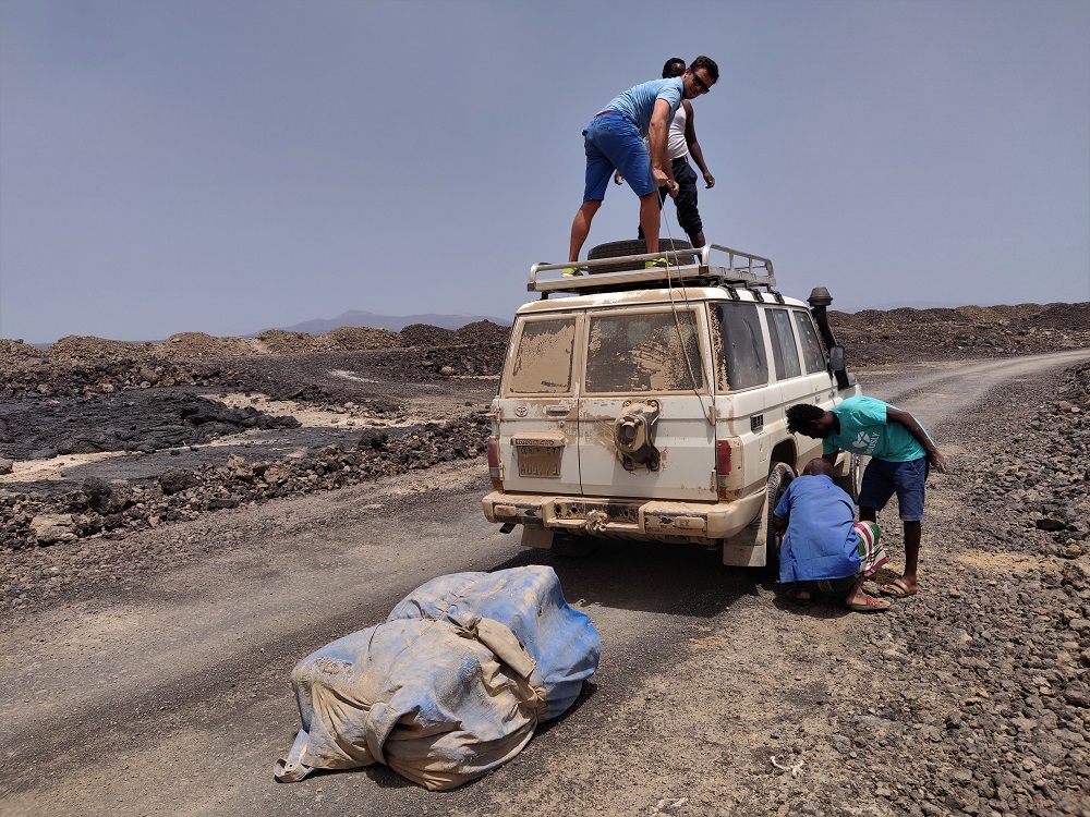 Ethiopia Danakil flat tire